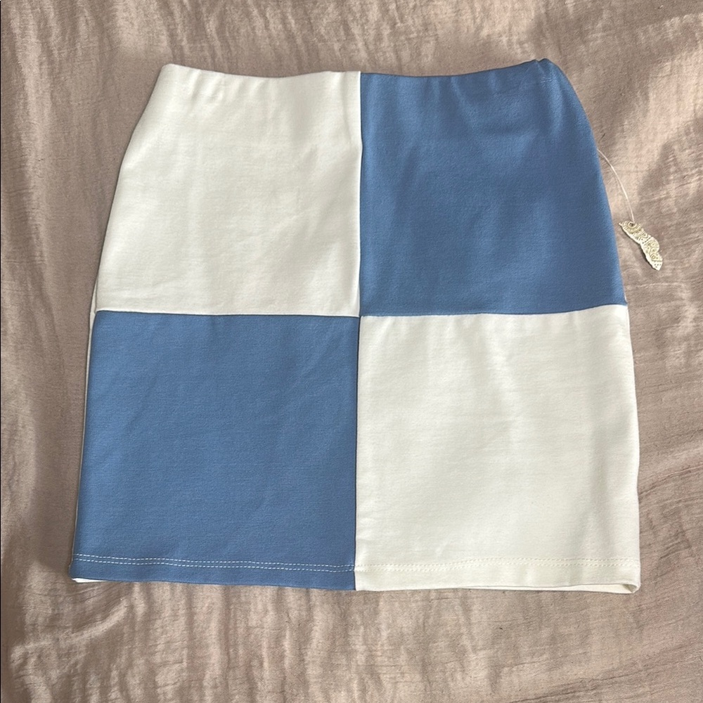 Altar'd State Blue and White Mini Pencil Skirt